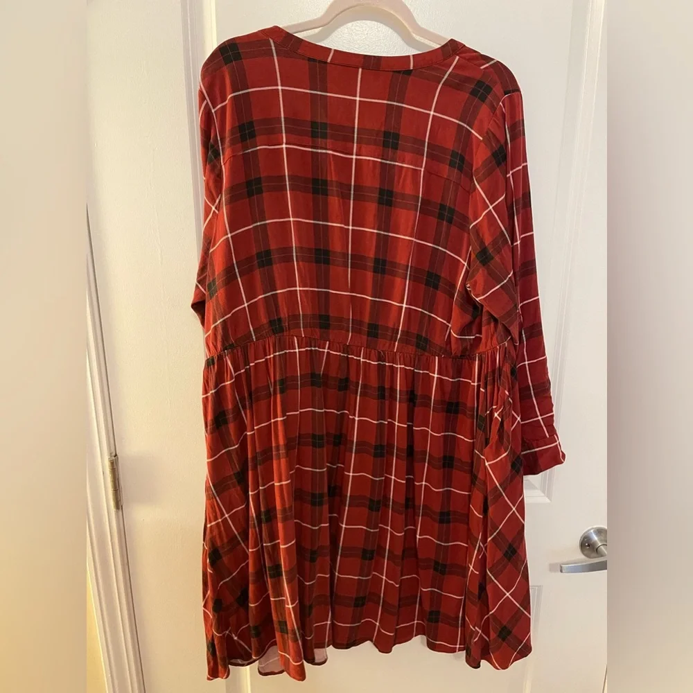 Torrid red plaid dress size 2 (18/20) - Picture 3 of 7